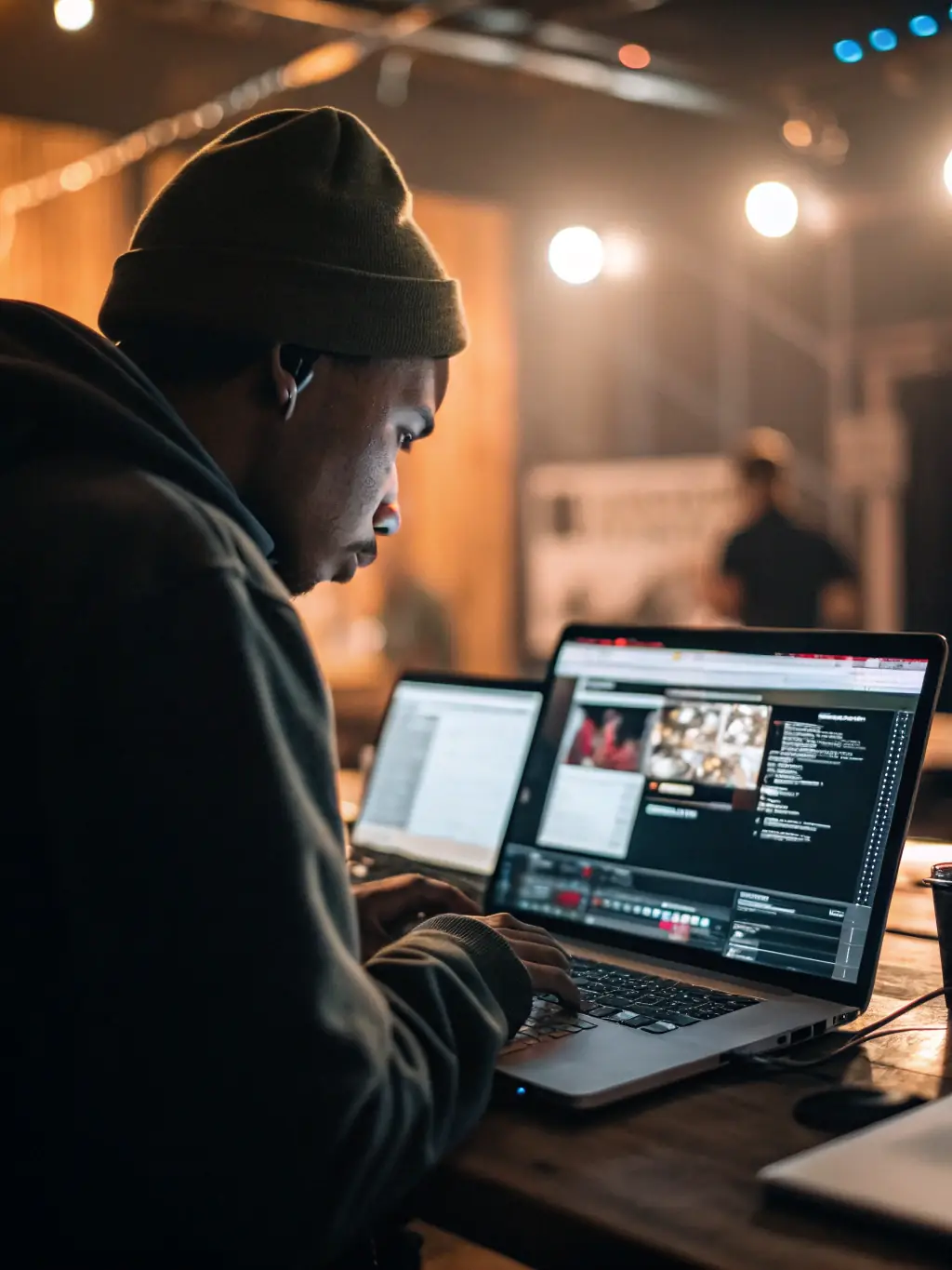 A modern website design with sleek lines, dynamic layouts, and AI-generated design elements.