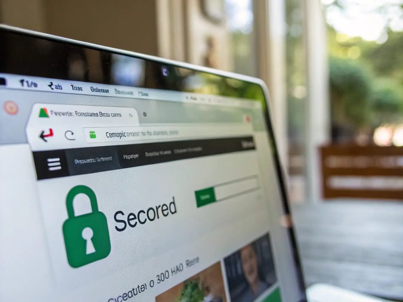 A secure website interface with SSL certificate indicators, emphasizing data protection and user privacy.